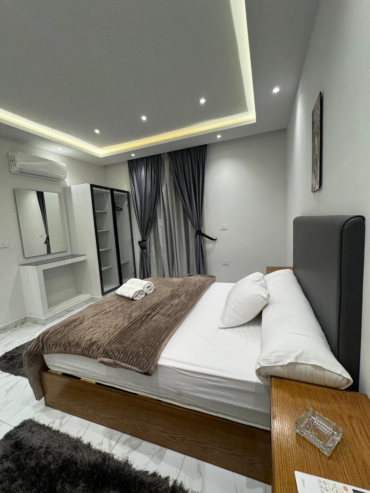 Master bedroom — bed from the doorway